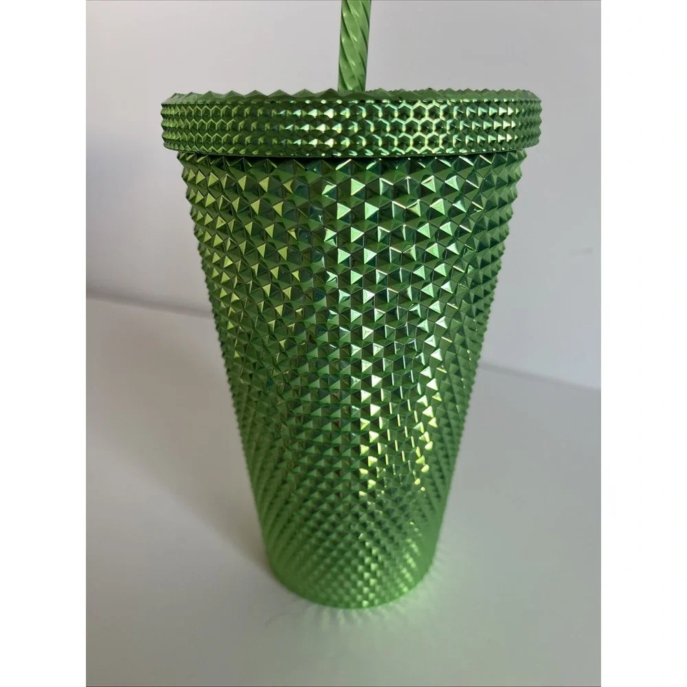 Starbucks Metallic Green Studded Bling 16 oz Tumbler Cold Cup /Holiday/ Collect
